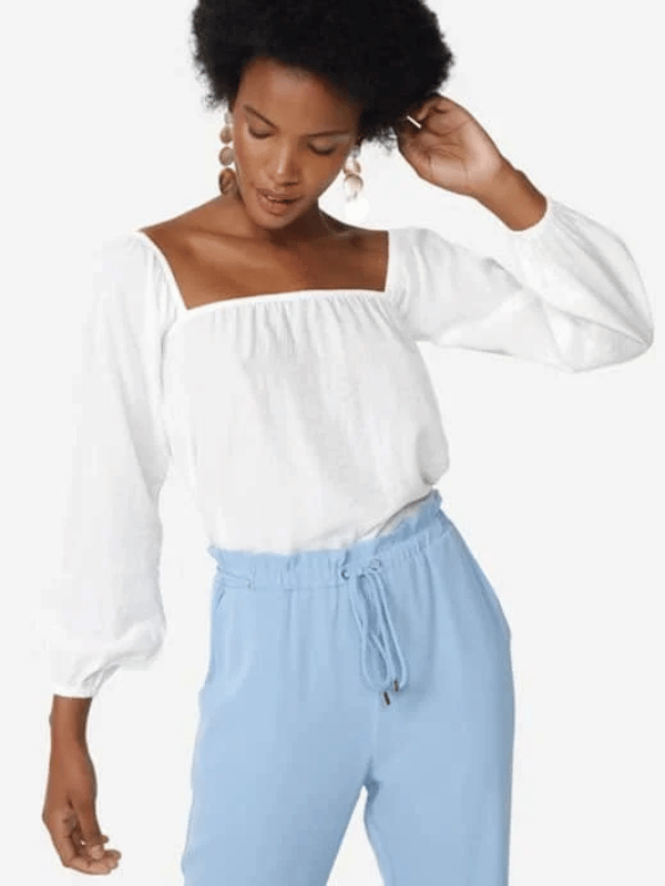 Blusa branca de manga