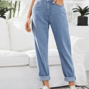 Calça mom jeans cintura alta