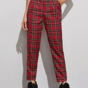 Calça com estampa xadrez