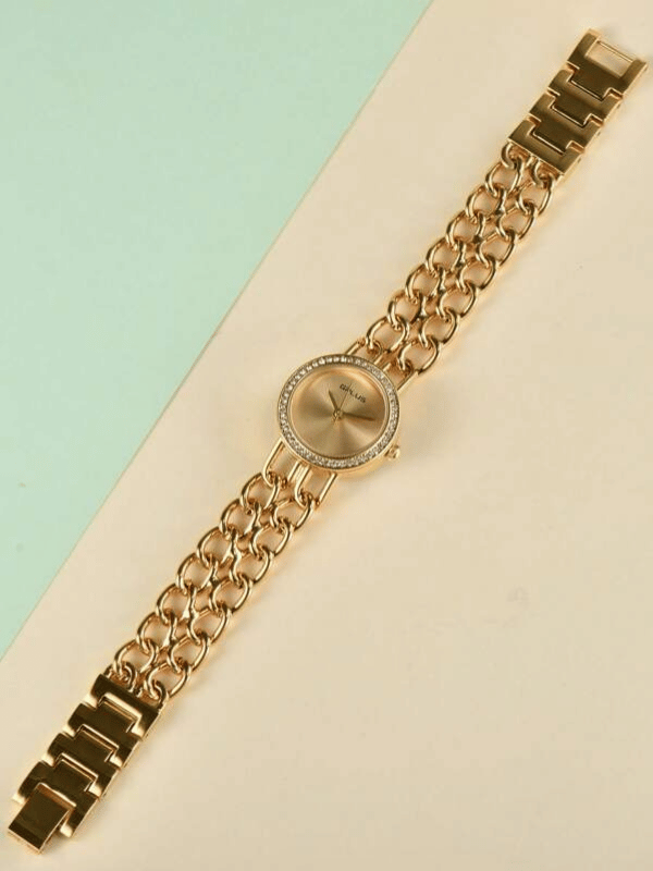 Relógio dourado com strass - Imagem 3